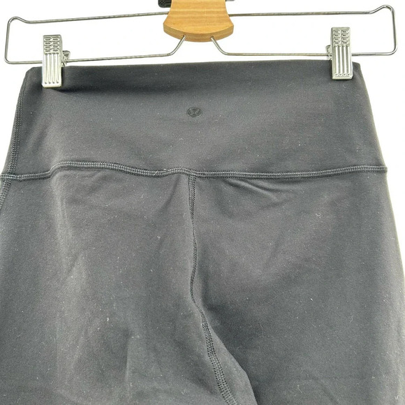 Lululemon High Times Crop *Tech Mesh Black Leggings Size 6 - Picture 7 of 8